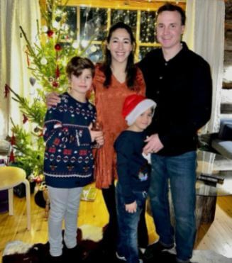 Lauri Lassila celebrating Christmas with his wife Lydia Lassila and children.